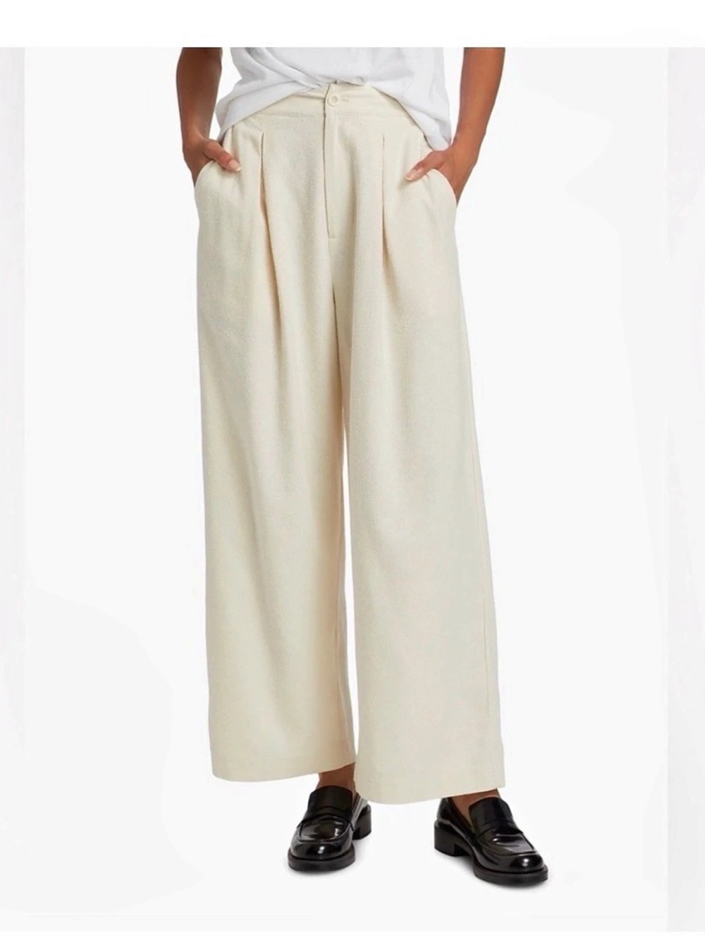 JENNI KAYNE silk relaxed trouser Cream Like New